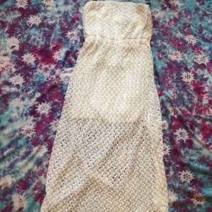 Whites strapless maxi dress